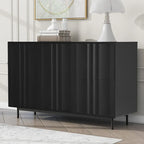 Storage Cabinet - Wave Pattern, 2 Doors, 2 Drawers, Adjustable Shelves, MDF, 99 lbs Capacity, 3 Colors, Modern