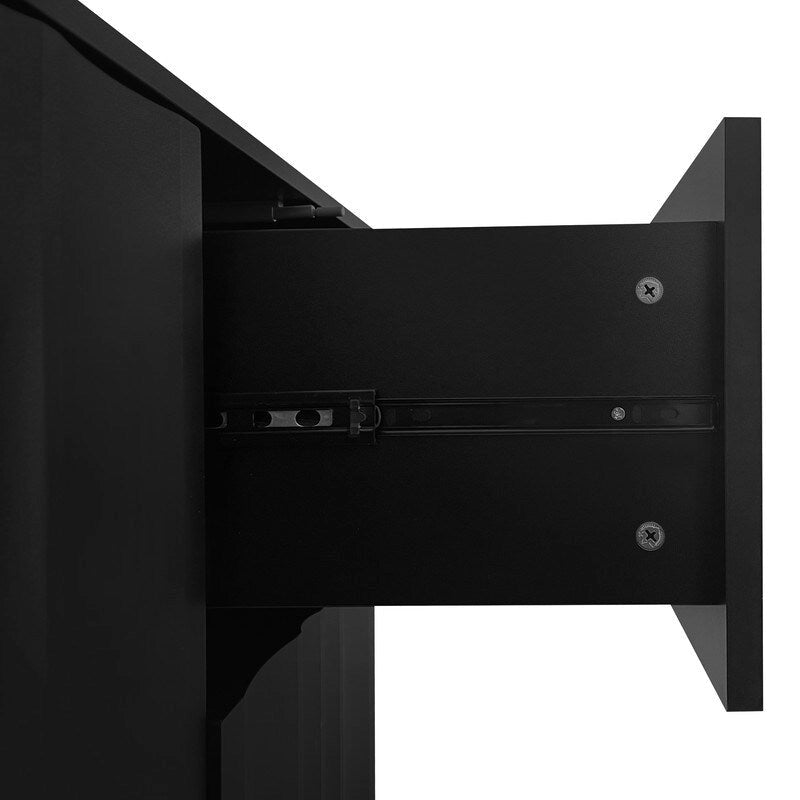 Storage Cabinet - Wave Pattern, 2 Doors, 2 Drawers, Adjustable Shelves, MDF, 99 lbs Capacity, 3 Colors, Modern