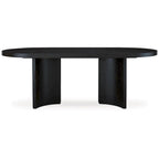 Oval Dining Table - 86"L x 42"W x 30"H, Pedestal Base, Hardwood/Ash Veneer/MDF, Seats 8, Black, Modern Contemporary