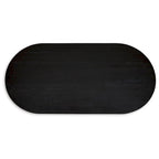 Oval Dining Table - 86"L x 42"W x 30"H, Pedestal Base, Hardwood/Ash Veneer/MDF, Seats 8, Black, Modern Contemporary