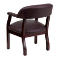 Conference Chair - Upholstered, Nailhead Trim, Open Back, Contoured Cushions, Hardwood Frame, Traditional Style, Burgundy
