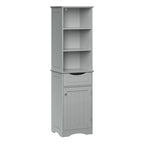 Tall Bathroom Storage Cabinet - 60"H with Drawer & Shelves, MDF Construction, Beadboard Design, Linen Tower, 130 lbs Capacity