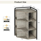 Corner Cabinet - 30"L x 21.8"W x 35.5"H, USB Ports, Outlets, Triangle Design, MDF/Metal, 55 lbs Capacity, Grey, Industrial