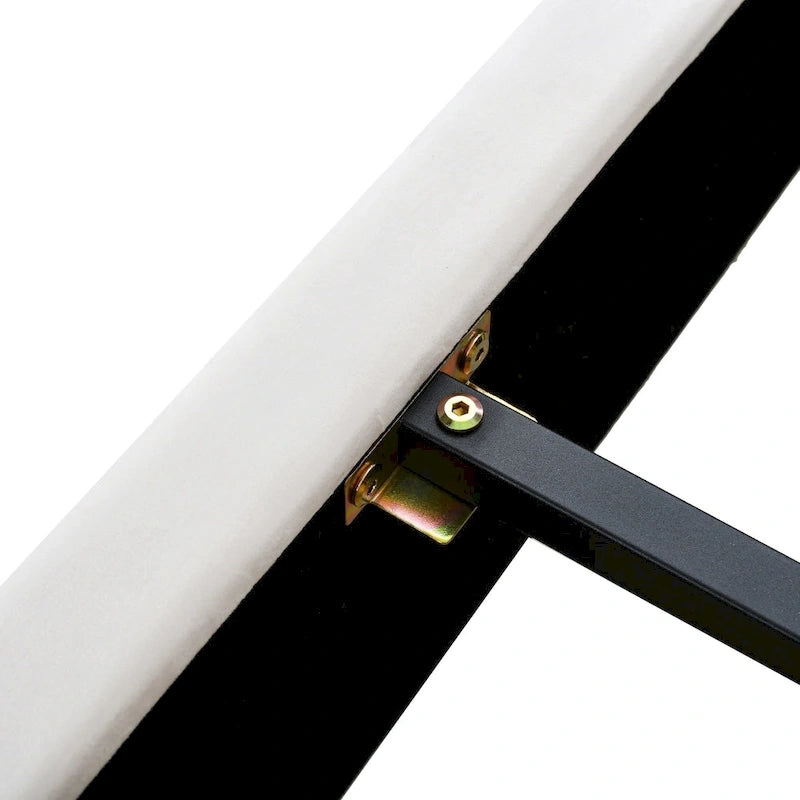 Upholstered Platform Bed - Queen, 82.3"L x 93.5"W x 43.3"H, Velvet, USB Ports, Built-in Pillows, Storage Shelves, 500 lbs