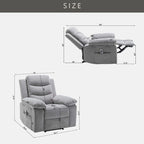 Power Recliner Chair - 8-Point Massage & Heat, 3 Modes, 330 lbs Capacity, Side Pocket, Breathable Fabric