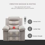 Power Recliner Chair - 8-Point Massage & Heat, 3 Modes, 330 lbs Capacity, Side Pocket, Breathable Fabric