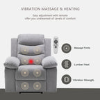 Power Recliner Chair - 8-Point Massage & Heat, 3 Modes, 330 lbs Capacity, Side Pocket, Breathable Fabric