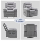 Power Recliner Chair - 8-Point Massage & Heat, 3 Modes, 330 lbs Capacity, Side Pocket, Breathable Fabric