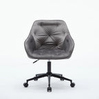 Velvet Office Chair - Swivel, Wide Backrest, Metal Frame, Soft Cushion, 2 Colors, Home Office, Luxury, Grey/Beige