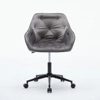 Velvet Office Chair - Swivel, Wide Backrest, Metal Frame, Soft Cushion, 2 Colors, Home Office, Luxury, Grey/Beige