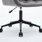 Velvet Office Chair - Swivel, Wide Backrest, Metal Frame, Soft Cushion, 2 Colors, Home Office, Luxury, Grey/Beige