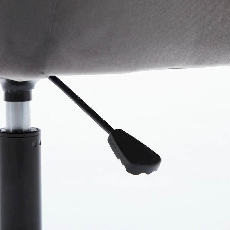 Velvet Office Chair - Swivel, Wide Backrest, Metal Frame, Soft Cushion, 2 Colors, Home Office, Luxury, Grey/Beige