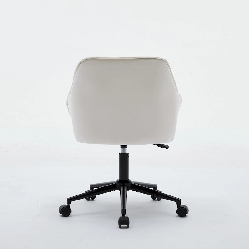 Velvet Office Chair - Swivel, Wide Backrest, Metal Frame, Soft Cushion, 2 Colors, Home Office, Luxury, Grey/Beige