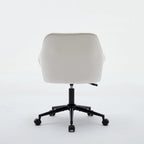 Velvet Office Chair - Swivel, Wide Backrest, Metal Frame, Soft Cushion, 2 Colors, Home Office, Luxury, Grey/Beige