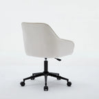 Velvet Office Chair - Swivel, Wide Backrest, Metal Frame, Soft Cushion, 2 Colors, Home Office, Luxury, Grey/Beige