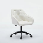 Velvet Office Chair - Swivel, Wide Backrest, Metal Frame, Soft Cushion, 2 Colors, Home Office, Luxury, Grey/Beige