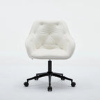 Velvet Office Chair - Swivel, Wide Backrest, Metal Frame, Soft Cushion, 2 Colors, Home Office, Luxury, Grey/Beige