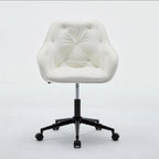 Velvet Office Chair - Swivel, Wide Backrest, Metal Frame, Soft Cushion, 2 Colors, Home Office, Luxury, Grey/Beige