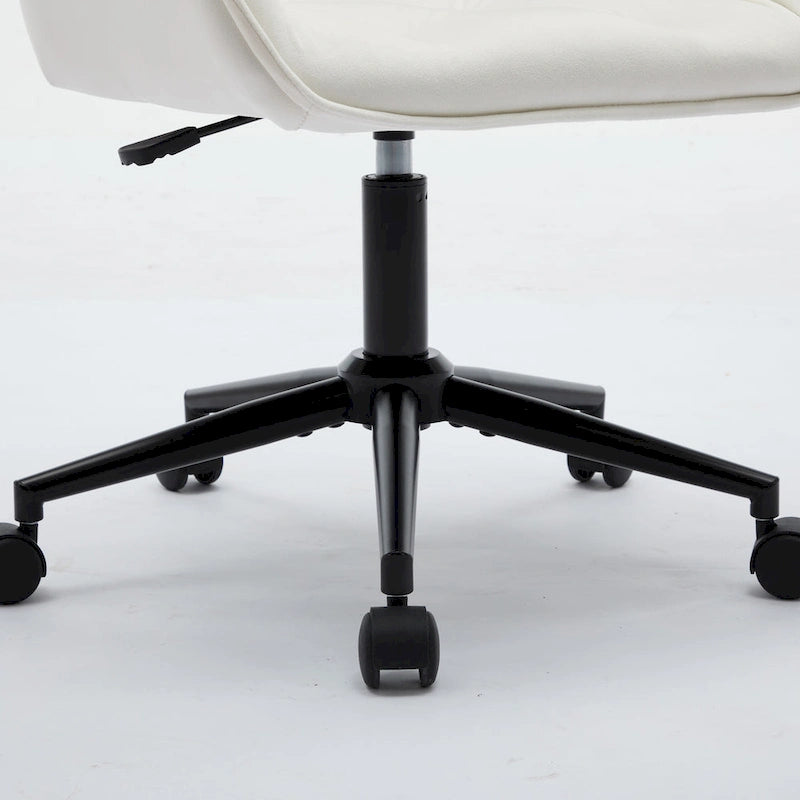 Velvet Office Chair - Swivel, Wide Backrest, Metal Frame, Soft Cushion, 2 Colors, Home Office, Luxury, Grey/Beige