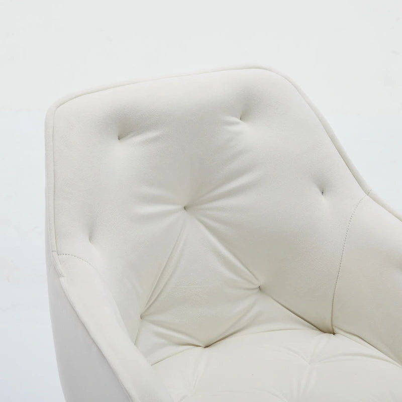 Velvet Office Chair - Swivel, Wide Backrest, Metal Frame, Soft Cushion, 2 Colors, Home Office, Luxury, Grey/Beige