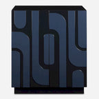 Storage Cabinet - 2 Doors, Glossy Blue, 34"H x 30"W x 16"D, MDF/Pine, 2 Shelves, Modern, No Assembly, 54 lbs