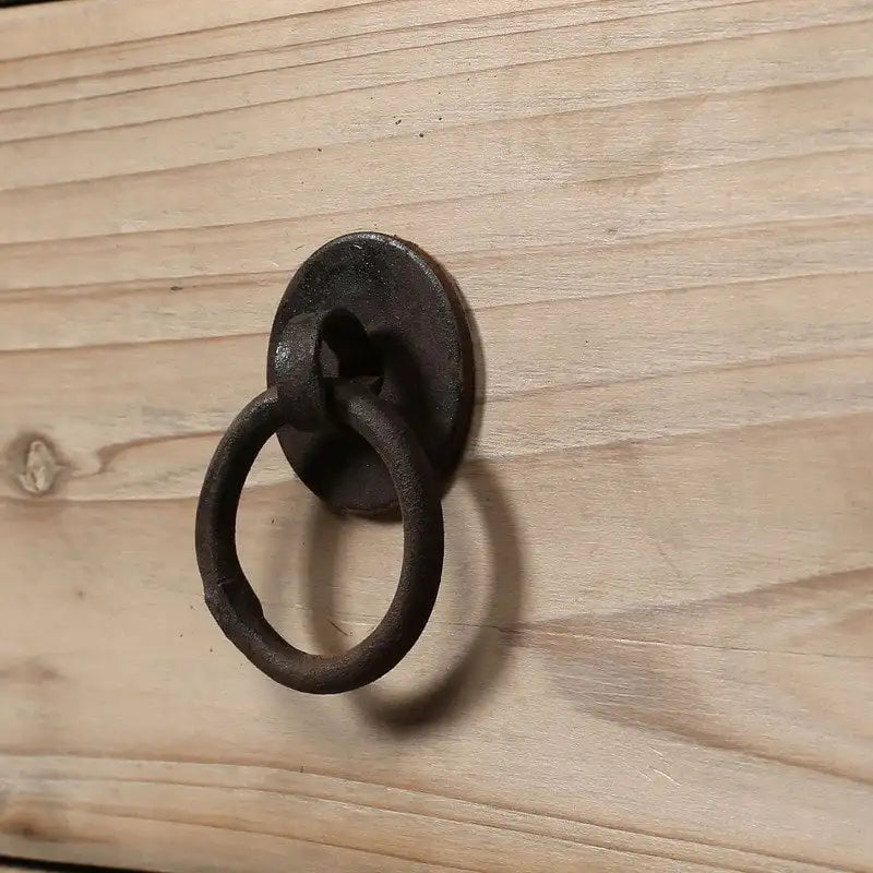 Storage Cabinet - 2 Drawers, 40"H, Solid Pine, Weathered Natural Finish, Rustic Farmhouse, Vintage Style, Beige