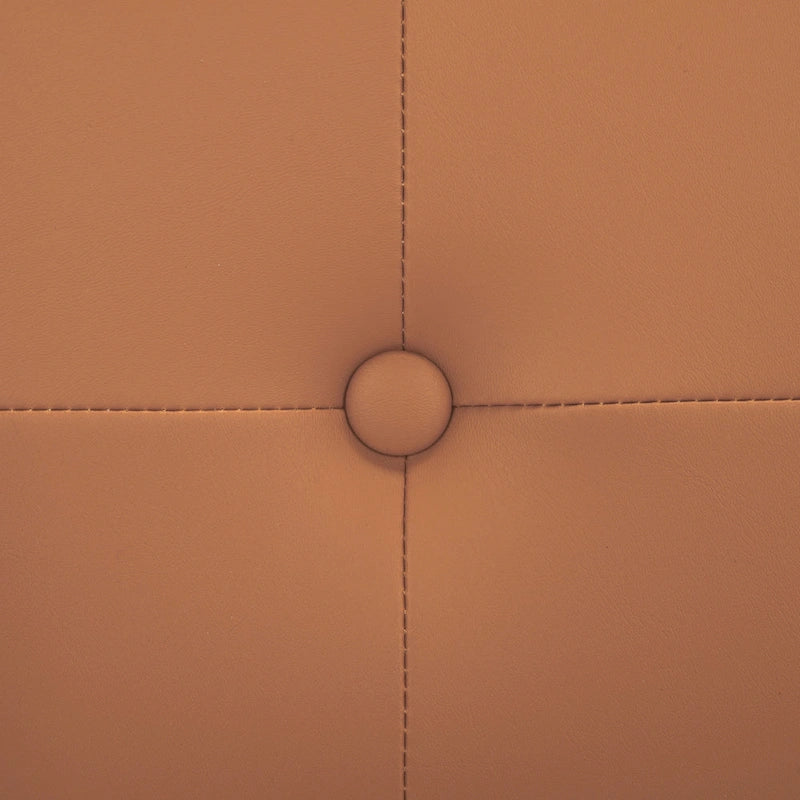 Dining Arm Chair - 26"W x 22"D x 34"H, Rattan Back, Tufted Seat, Cantilevered Steel Legs, Cognac, Padded Arms, 19" Seat