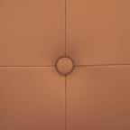 Dining Arm Chair - 26"W x 22"D x 34"H, Rattan Back, Tufted Seat, Cantilevered Steel Legs, Cognac, Padded Arms, 19" Seat